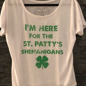 Woman’s Patty’s Day Shenanigans White Tee